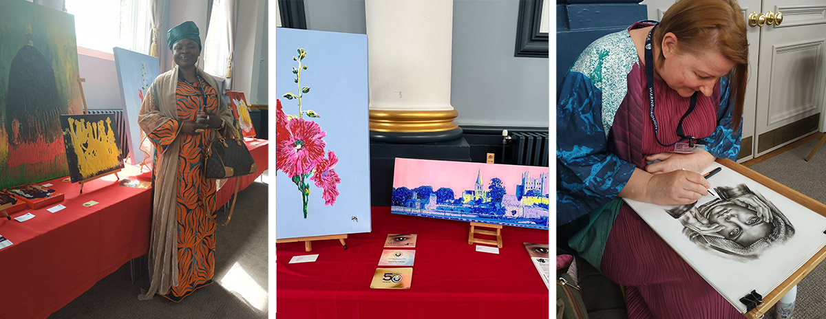 Exhibiting artists at KArtsCon2022: Jamila Zanna Muhammad, Jonathan Ash, Anne Baldwin